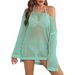 Women's Clothing Thin And Sexy Hollow Long Skirt Pullover Beach Cover Up Knitted Sweater Women's Bikini Sunscreen Cover Up Beach Skirt_ecoleips.com
