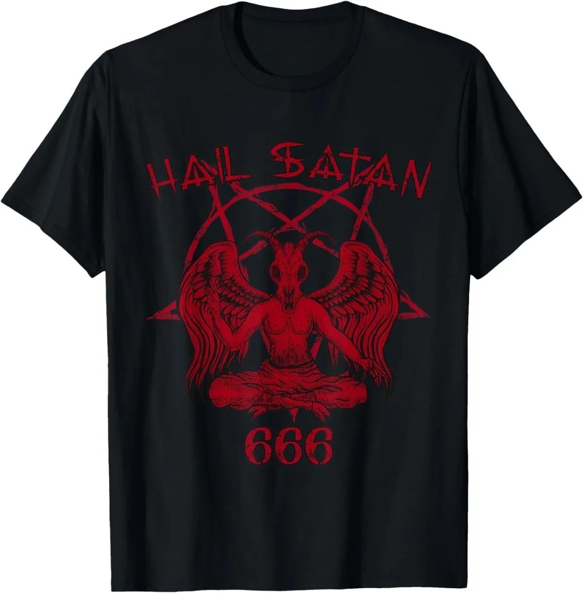 Women's T-Shirts Loves Me Hail Satan Devil 666 Saying T-Shirt_ecoleips.com