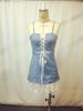 Irregular Western Cowboy-Style Lace Trims With Elastic Waistband For Slimming Effect Elastic Jeans Dress B_ecoleips.com