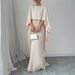 Fashion Loose Bat Sleeves Ruffles Irregular Elegant Long Dress_ecoleips.com