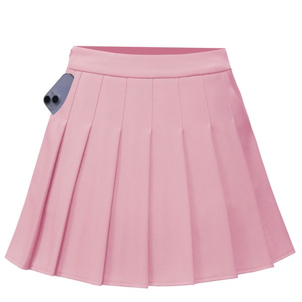Women's High-Waisted Pleated Skirt – Flowy A-Line Mini Skirt With Soft Stretch (S-XXL, 7 Colors)_ecoleips.com