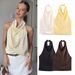 Satin-Finish Backless Halter Neck Top – Versatile Solid Color Tee For Summer (S/M/L, Polyester, Streetwear Essential)_ecoleips.com