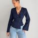 Women's Clothing Women's Long Sleeve Striped Shirt V Neck Pullover Waist Cinching Blouse For Formal & Casual For Women_ecoleips.com