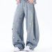 High-Waisted Floral Embroidered Straight Leg Jeans – Oversized Boyfriend Fit With Floor-Length Hem (Black/Blue, S-3XL)_ecoleips.com