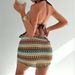Women's Clothing Wave Pattern Knitted Three Piece Bikini Set Halter Neck Swimsuit For Women Beach Vacation Casual Style_ecoleips.com