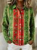 Women's Clothing Solid Color Knit Cardigan 3D Print Collared Top Autumn Winter Regular Fit Shirt_ecoleips.com