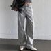street Style Retro Smoky Gray Washed Wide-leg Jeans For Women, Autumn Winter European And American Style, High-waisted,_ecoleips.com