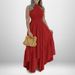 Spring New Women's Clothing Elegant Stylish Solid Color Full Skirt Dress American Style Clothing_ecoleips.com