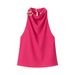 Women's Clothing Halter Neck Top Chic Fashionable Embellishments Regular Fit Polyester Tank Top_ecoleips.com