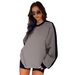 's Best-selling Trendy Women's Clothing, Color-blocking Loose-fitting Sweatshirt, 2025 European And American New_ecoleips.com