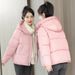 Women's Puffer Jacket With Hood - Oversized Korean-Style Winter Coat, Lightweight Quilted Polyester Outerwear_ecoleips.com