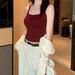Cross Back Strap Hot Girl Tank Women New Style With Chest Pad Outer Wear, Slimming Base Layer Tube Top For Summer_ecoleips.com