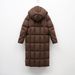 90 White Goose Down Jacket Women's Hooded Long New Over-the-knee Winter Long Thickened Loose Warm Jacket_ecoleips.com