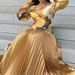 Sexy Hollow Out Backless Bohemian Dress Casual Long Sleeved Women's O-neck Dresses Vintage Pattern Printed Pleated Holiday Dress_ecoleips.com