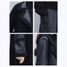 Women's Long Faux Leather Coat With Reversible Design, Fleece Lined, Double-Layer Collar, Oversized Sleeves For Elegant Commute_ecoleips.com