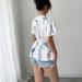Women's Lace V-Neck Floral Blouse - 2025 Summer Holiday Style Short Sleeve Top (European & American Fit)_ecoleips.com
