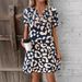 Women's V Neck Short Sleeved Dress 2025temu Cross Border E-commerce Independent Website European & American Style Spring/Autumn Summer Regular Size_ecoleips.com