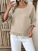 Summer Women's Short Sleeve Round Neck Solid Color Shirt Loose Fit European American Style Thin Top For Independent Website_ecoleips.com