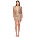 Verve New Women's Deep V Long Sleeve Bodycon Elegant Backless Sequin Gown Dress For Women_ecoleips.com