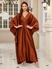 Women's Clothing Polyester Gold Loose Large Size Robe Beach Jacket Dress Long Dress Bikini Outer Cover_ecoleips.com