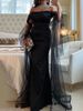 Women's Clothing tail Sexy Long Skirt Mesh Tube Top Banquet Evening Dress Skirt_ecoleips.com