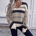 V-Neck Color-Block Knit Sweater – Casual Oversized Pullover For Women (S-XL)_ecoleips.com