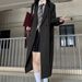 Women's Long Over-the-knee Suit Coat, Spring 2026 New British Style Blazer Coat_ecoleips.com