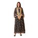 Muslim Dress Women Elegant Muslim Abaya Set With Embroidered Tulle & Gold Trim – Modest Long Sleeve Dress & Underskirt (5 Sizes)_ecoleips.com