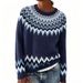 Women's Fashion Round Neck Pullover Sweater - Soft Loose Knit Sweater For Women, Comfortable & Stylish Casual Winter Wear_ecoleips.com