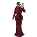 Women's Elegant Rhinestone Bubble Top Long Skirt Two Piece Set Fashion_ecoleips.com