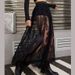 K European And American Style Women's Clothing New Dark Lace See Through Half Skirt Long Skirt Gothic Style_ecoleips.com