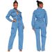 Women's Clothing Elastic Bell Bag Washed Denim Jumpsuit Jumpsuit Flared Pants Overalls_ecoleips.com