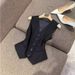 Women's Clothing suit T shirt! High fashionable wool silk V neck waist vest jacket suit for women_ecoleips.com