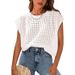 Women's Crochet Cover Sleeve Crew Neck Pullover Sweater Beach Beach Cover up Shirt Summer Cross Border Foreign Trade_ecoleips.com