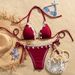Verve 2025 New Women's Swimsuit Shell Beach Sexy Halter Tie Strap Swimming Bikini_ecoleips.com