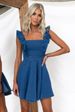 Women's Clothing Ladies Summer Fashion Leisure Flying Sleeves Backless Denim Dress_ecoleips.com