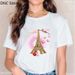 European And American Cross-border Foreign Trade Wholesale Fashion Urban Tower Round-neck Plus-size Short-sleeve T-shirt_ecoleips.com
