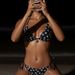Women's Retro Floral Bikini Set Tied Triangle Top High-Cut Bottom Breathable Comfort Small Bust Black S-XL_ecoleips.com
