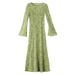 Autumn Women's French Retro Temperament Print Slimming Slim Long Sleeve Dress Skirt Wholesale_ecoleips.com