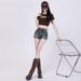 American Retro Denim Hort Women, 2026 Ummer Trend, Veratile New High-waited Tight A-line Hot Pant For Tylih_ecoleips.com
