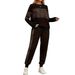 Leopard Print Two-Piece Set – Long Sleeve Top & High-Waisted Pants | Winter-Ready Polyester Outfit For Women_ecoleips.com