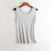 Women's Knitted Vest 2024 Summer Loose Round Neck Sleeveless Top Mulberry Silk Base Shirt T-Shirt For Women_ecoleips.com