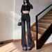 Retro Hong Kong Style Stretch Flared Jeans For Women 2025 New Model Petite High-Waisted Slim Fit Versatile Plus Size_ecoleips.com