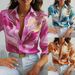 New Autumn Fashion Casual Loose Button Long Sleeved Printed Shirt For Women_ecoleips.com