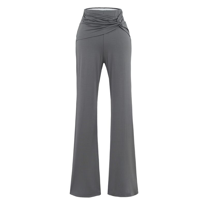 Women’s Clothing- Summer New Hot Girl V Waist Knot Flared Trousers Female Sensual Low Waist Comfortable Yoga Sports Casual Pants_ecoleips.com