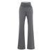 Women’s Clothing- Summer New Hot Girl V Waist Knot Flared Trousers Female Sensual Low Waist Comfortable Yoga Sports Casual Pants_ecoleips.com