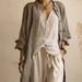 Women's Retro Linen Set Spring Summer New Printed Loose Fit 3 Piece Clothing_ecoleips.com