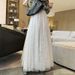 Women's Clothing Fashion High Waist Mesh Skirt For Women Spring And Autumn Slim Fairy Print A Line Skirt Design Pleated Long Skirt_ecoleips.com