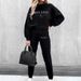 Women's Printed Two Piece Tracksuit, Long Sleeve Pullover Top And Drawstring Waist Pants, Casual Sportswear For Spring And Fall_ecoleips.com