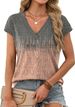 XIEERDUO Womens Summer Tops Short Sleeve Shrits 2026 Trendy V Neck Spring Outfits Beach Vacation Clothes_ecoleips.com